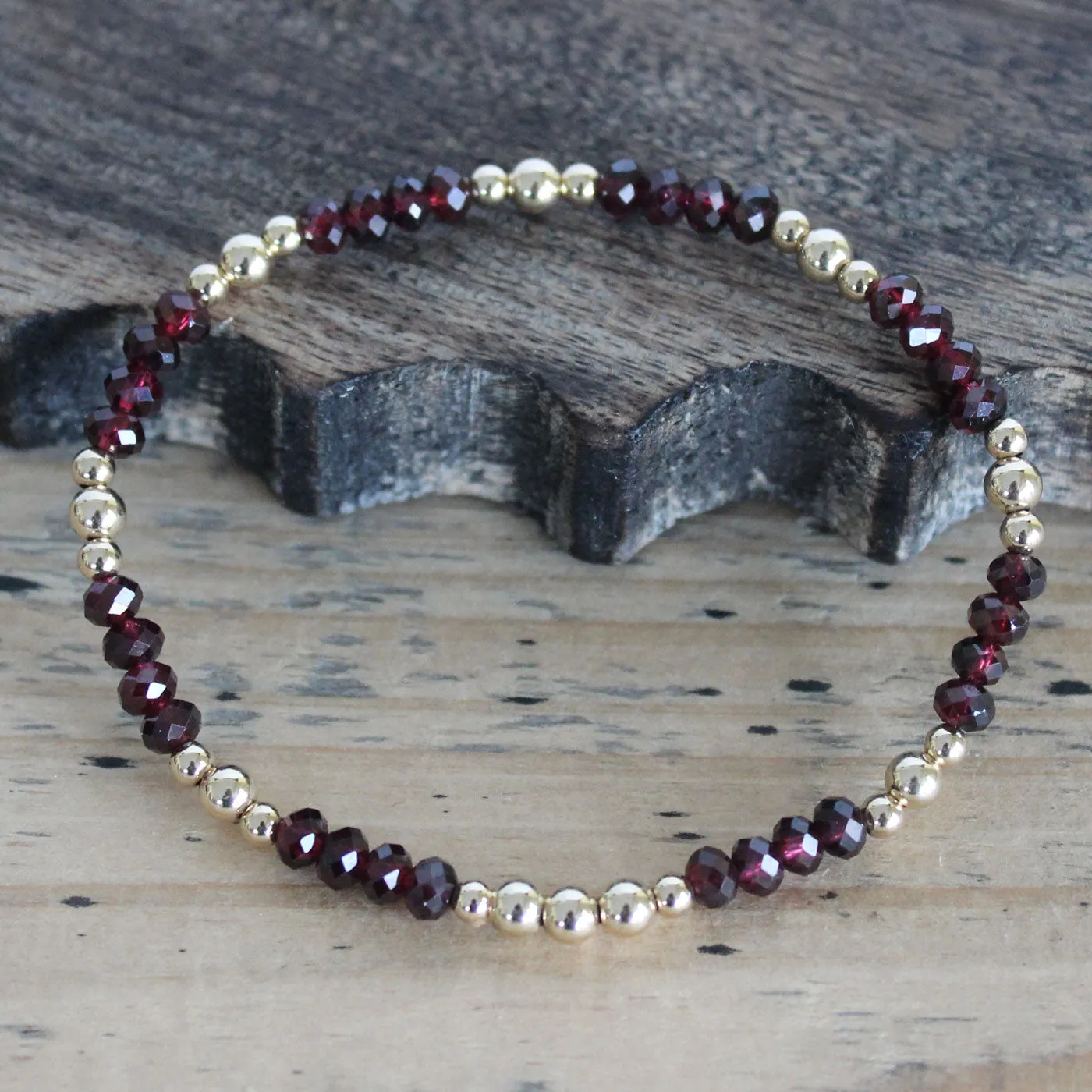 Garnet Beaded Bracelet