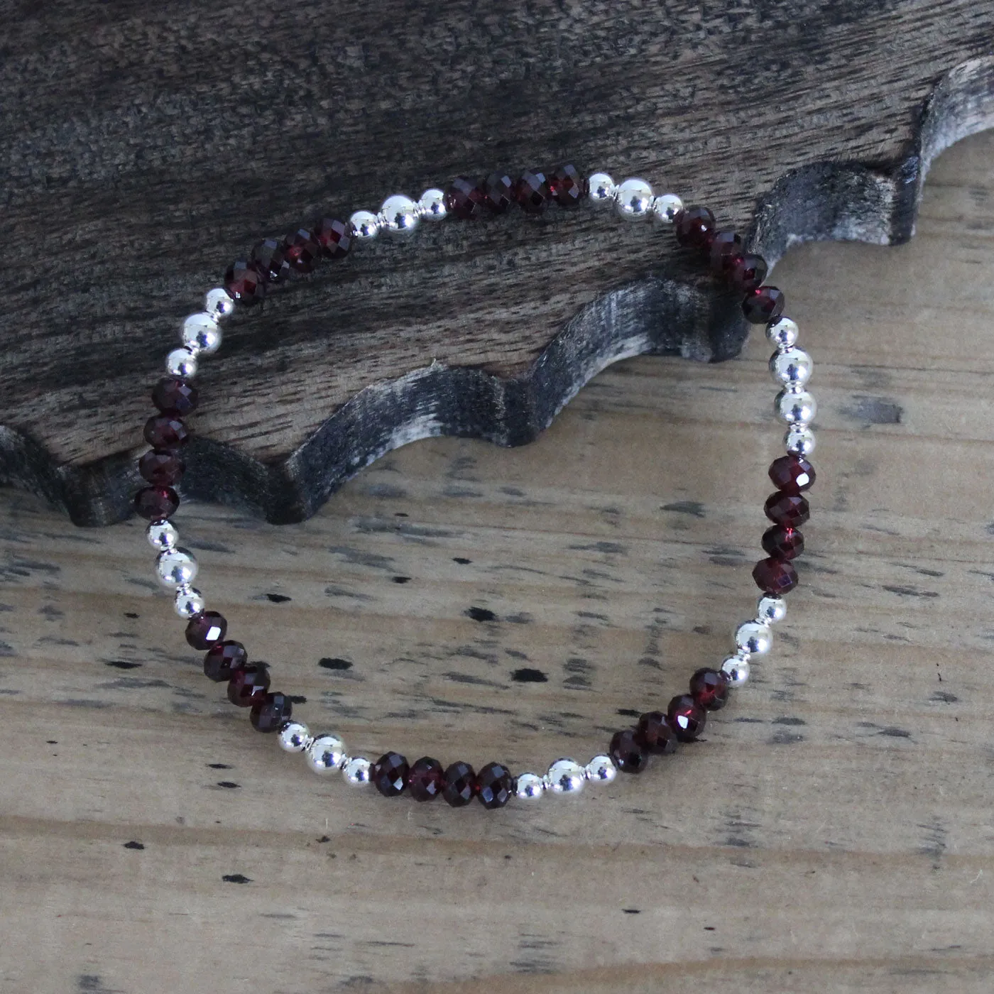 Garnet Beaded Bracelet