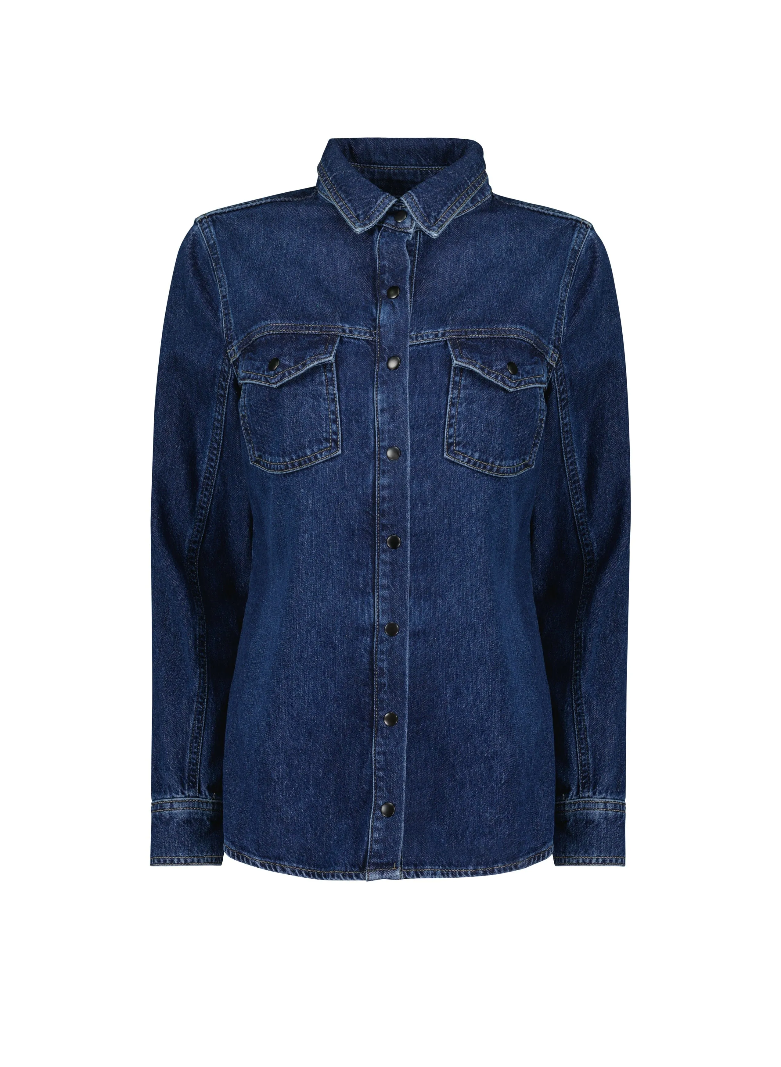 Gertrude Organic Cotton Denim Shirt | Dark Indigo