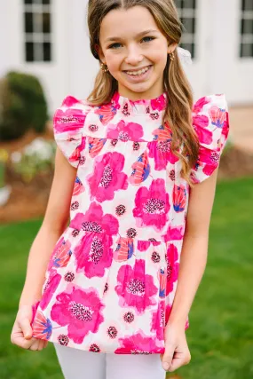 Girls: Good Opportunities Pink Floral Blouse