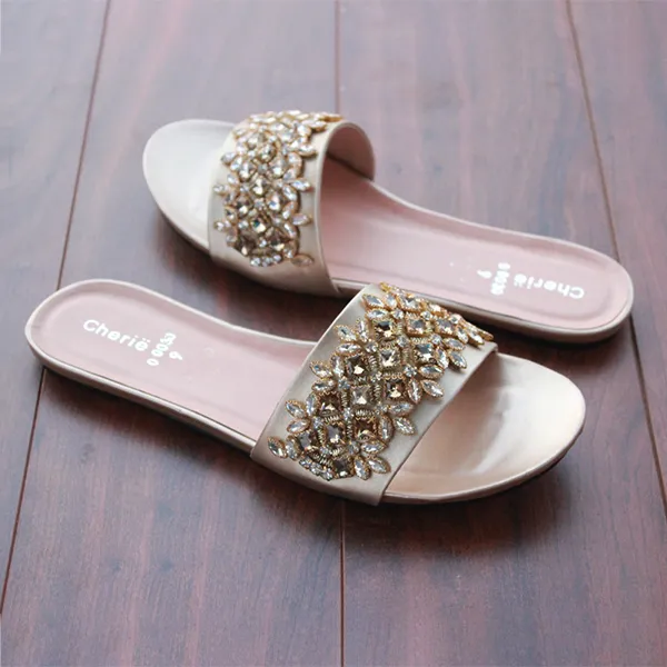 Golden Fancy Slippers for women