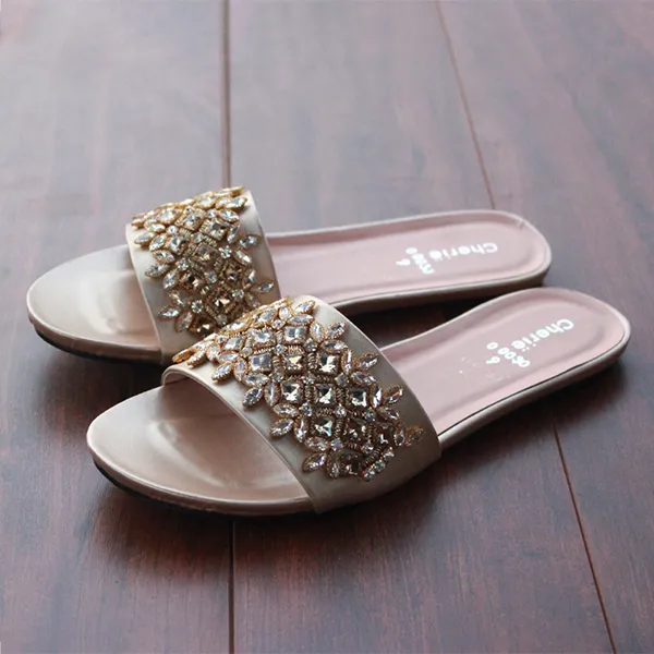 Golden Fancy Slippers for women