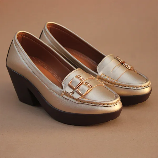 Golden Stylish Heel Pumps for Women