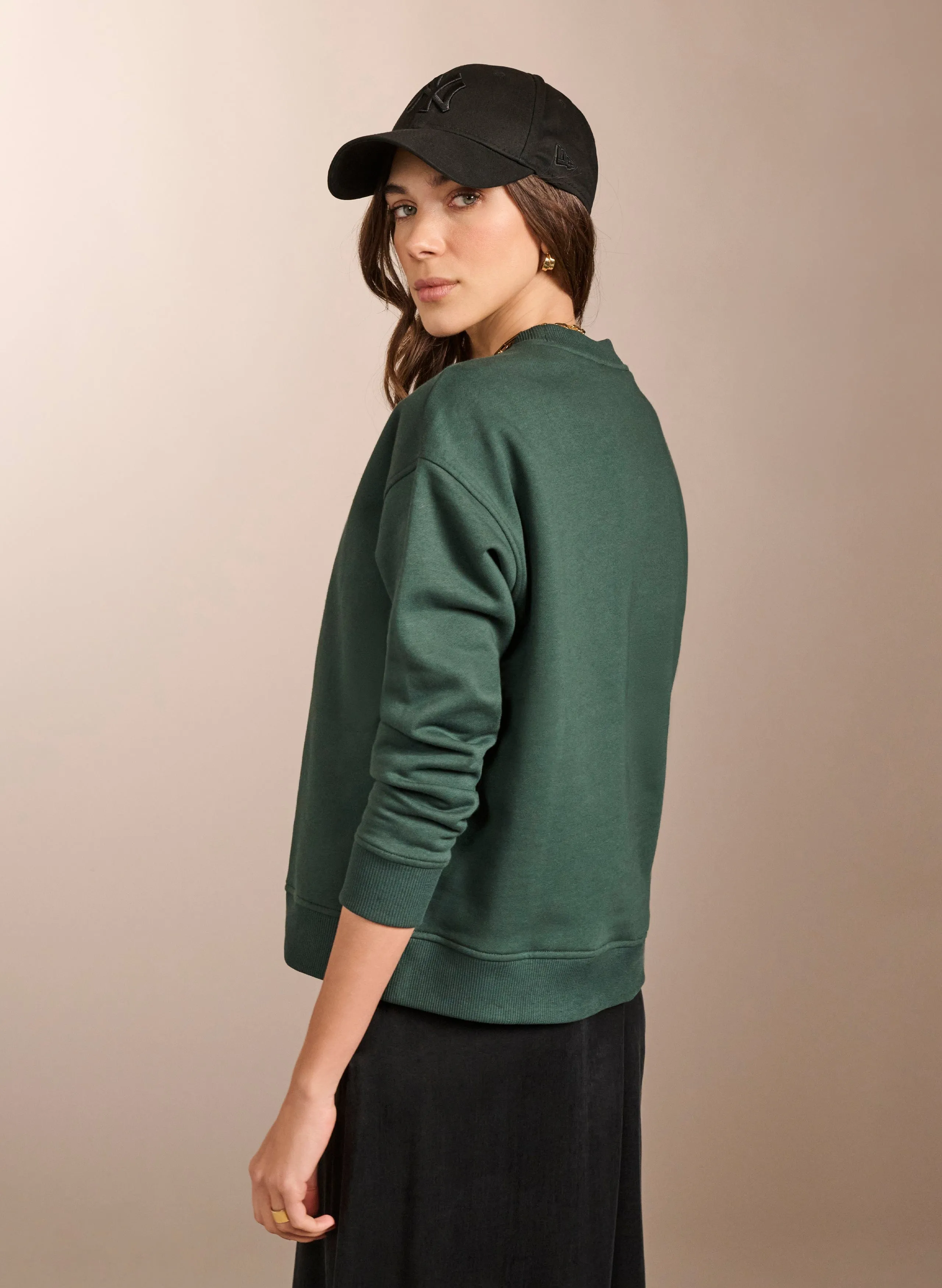 Gracie Organic Cotton & Kapok BlendSweatshirt | Forest Green