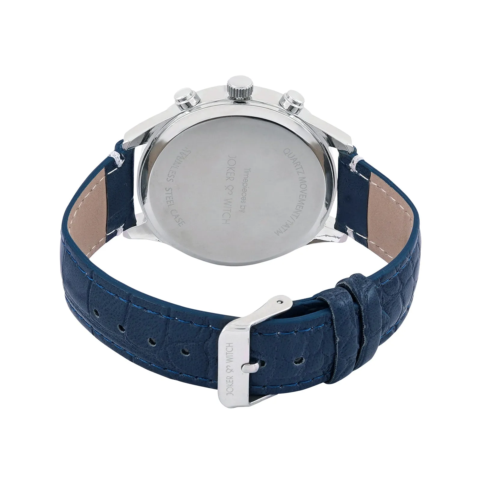 Heisler White Dial Navy Pu Strap Watch