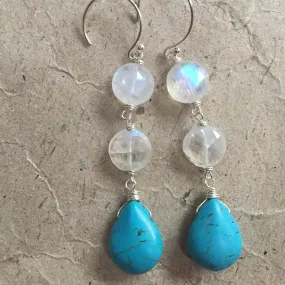 Howlite and Moonstone Stack Earrings