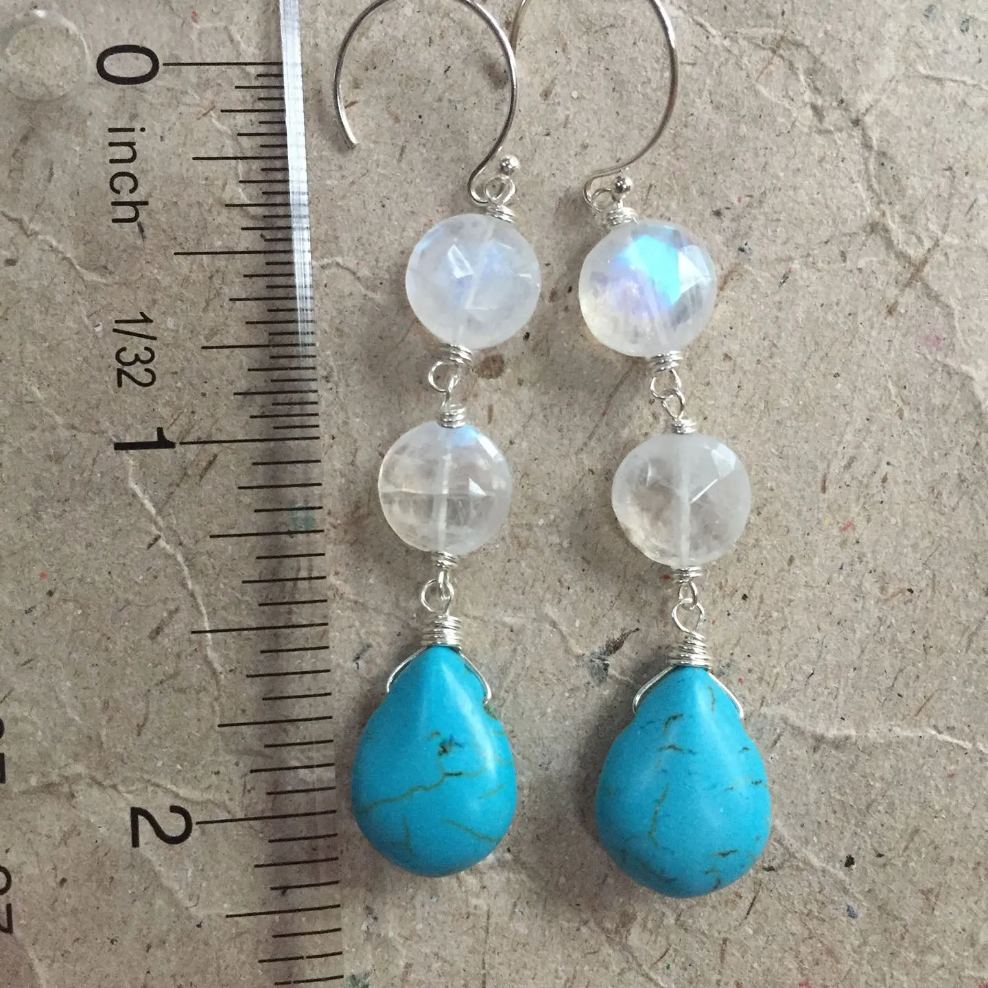 Howlite and Moonstone Stack Earrings