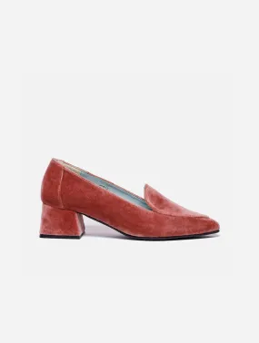 Iris Vegan Velvet Moccasin Loafers | Pink