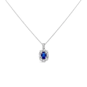 Irisa by Martin Binder Blue Sapphire & Diamond Halo Necklace