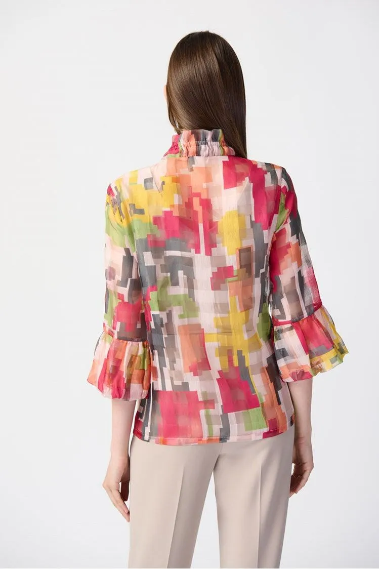 Joseph Ribkoff Abstract Print Woven Jacket - Style 241222