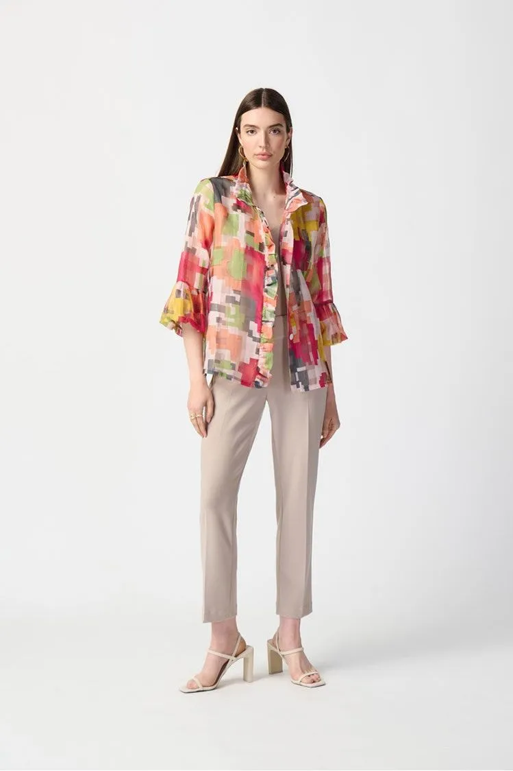 Joseph Ribkoff Abstract Print Woven Jacket - Style 241222