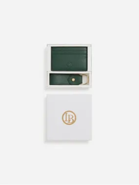 Juniper Vegan Leather Card Holder & Key Chain Gift Box | Green