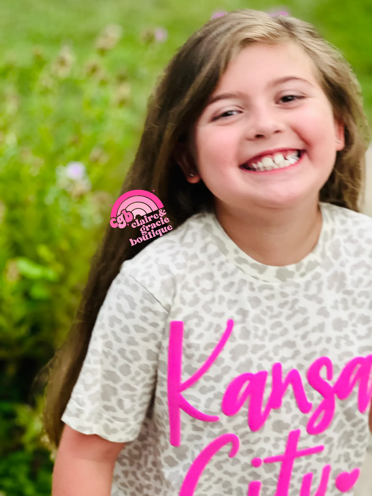 Kansas City PINK Puff Leopard Tee | Youth Adult