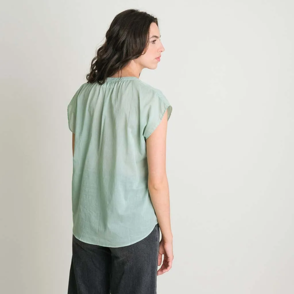 Kyra Cotton Relaxed Blouse | Mint