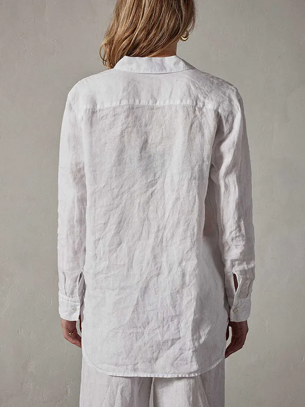 Lightweight Linen Shirt in White