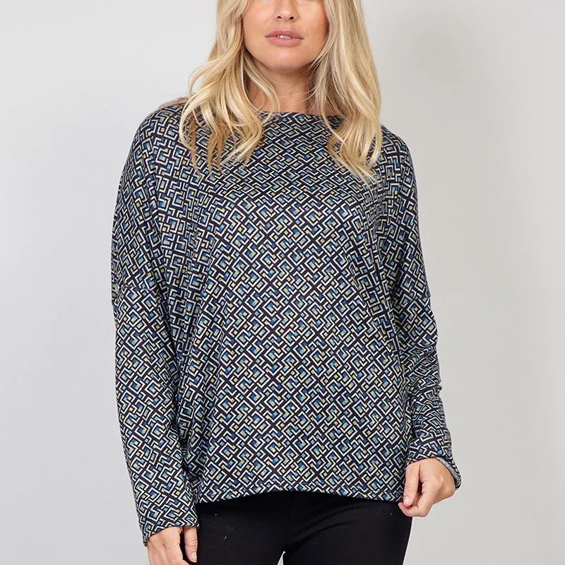 Long Sleeve Rouged Blouse