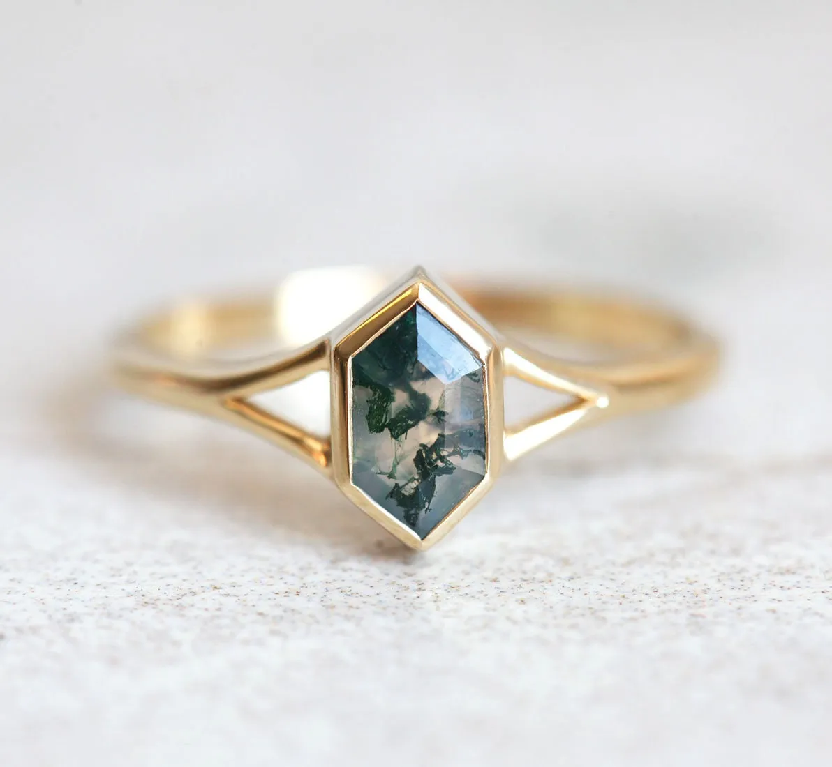 Lucia Salt & Pepper Diamond Hexagon Ring