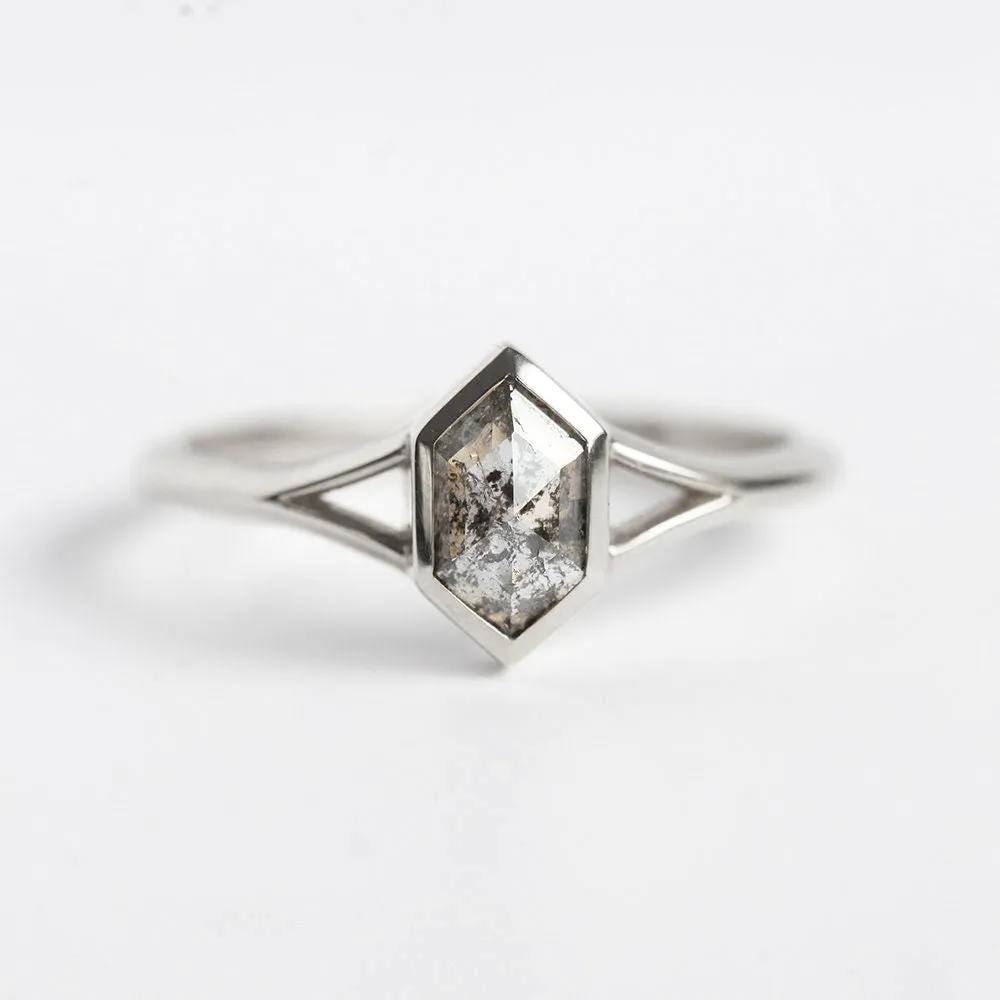 Lucia Salt & Pepper Diamond Hexagon Ring