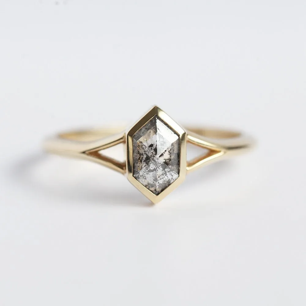 Lucia Salt & Pepper Diamond Hexagon Ring