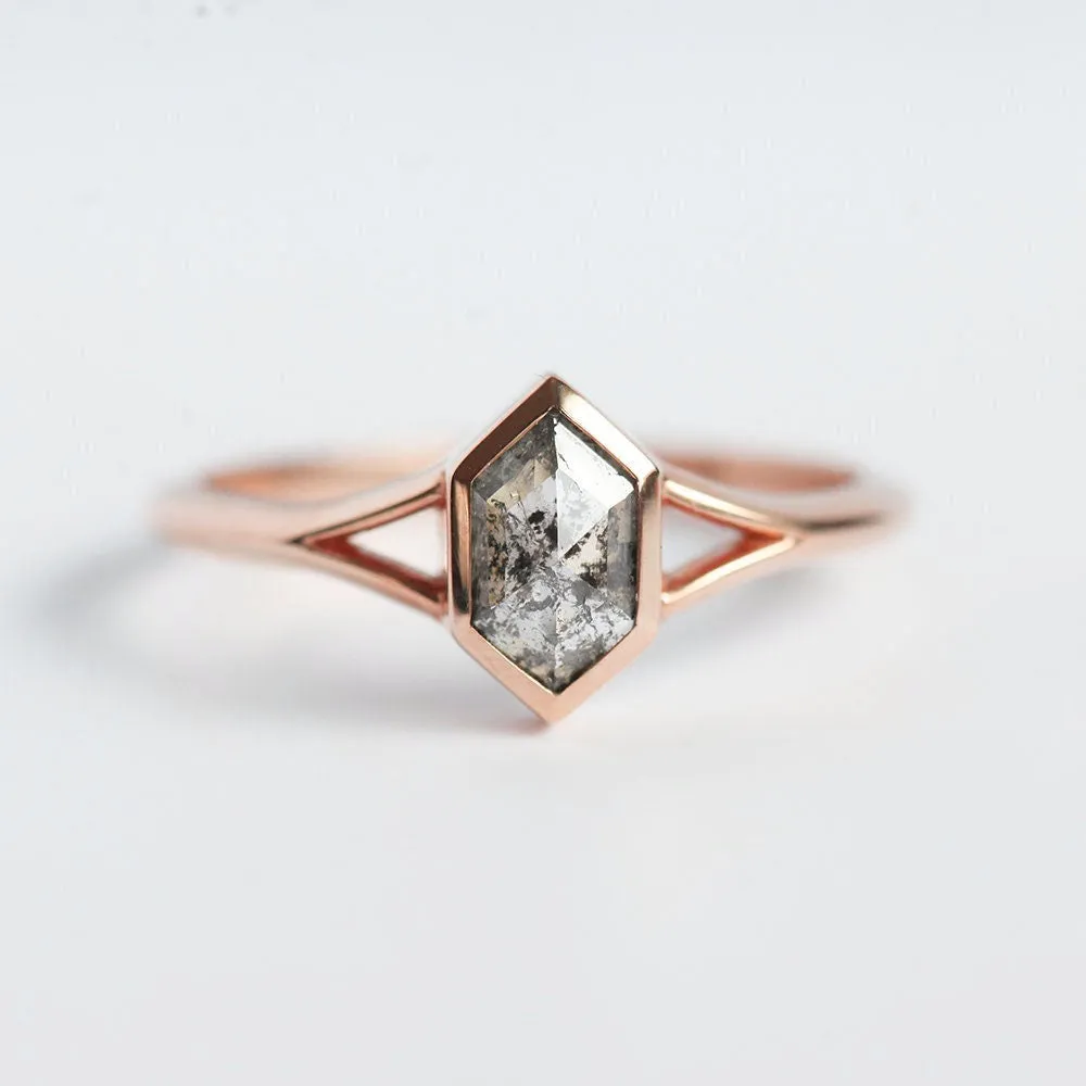 Lucia Salt & Pepper Diamond Hexagon Ring