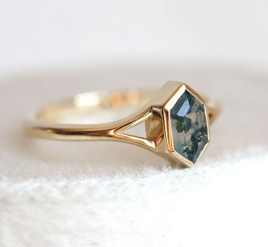 Lucia Salt & Pepper Diamond Hexagon Ring