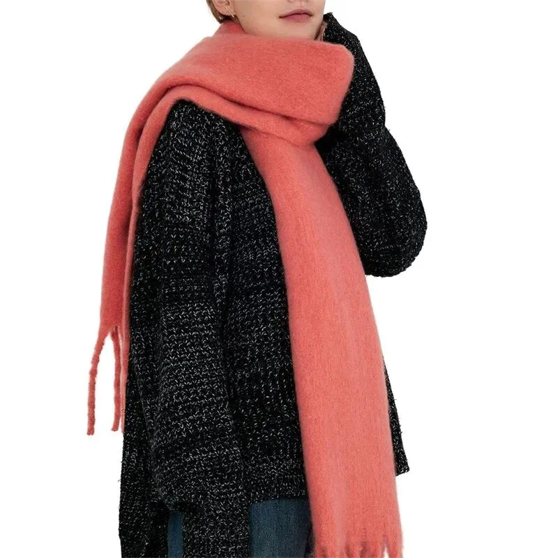 Luxury Cashmere Bright Solid Colors Women Scarf Winter Shawl and Wrap