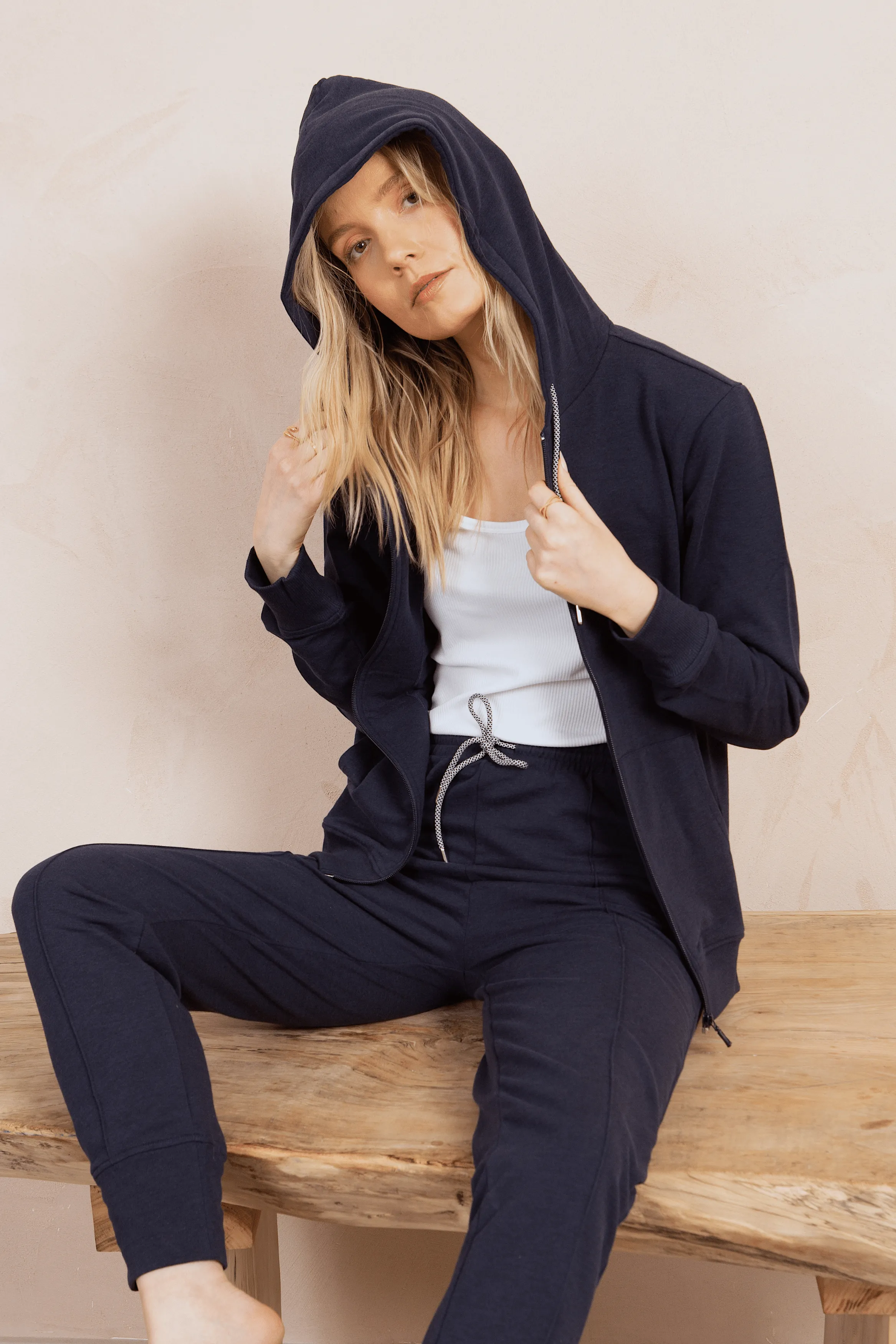 Luxury Cotton TENCEL Lyocell Hoodie | Navy