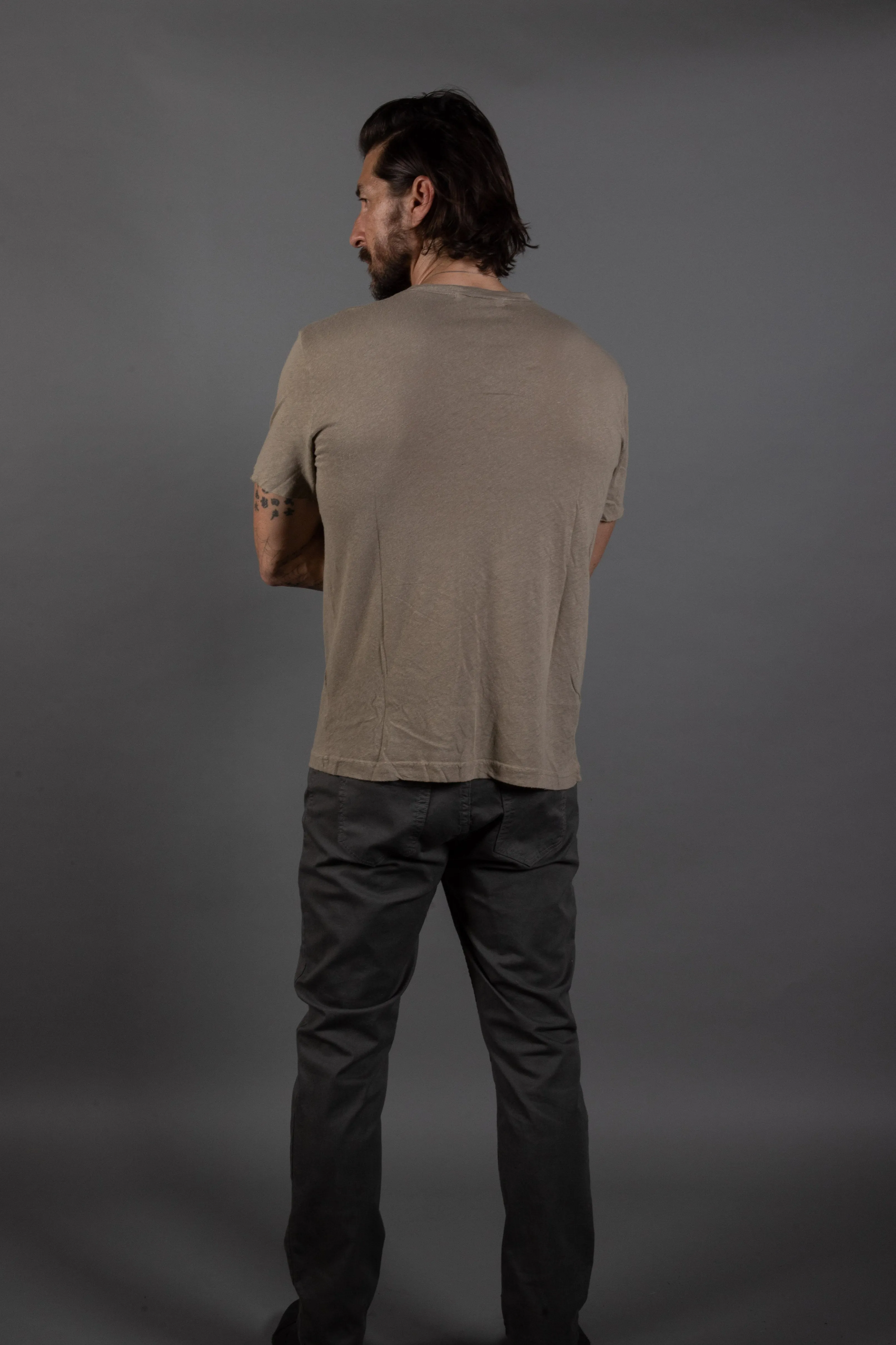 Men's Warren Wide Pocket Cotton Linen V-Neck Tee