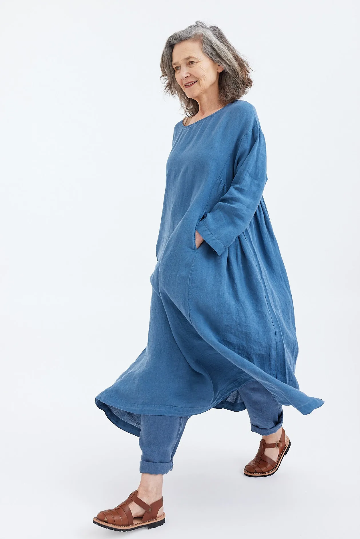 Metta - Olive Dress - Fine Linen