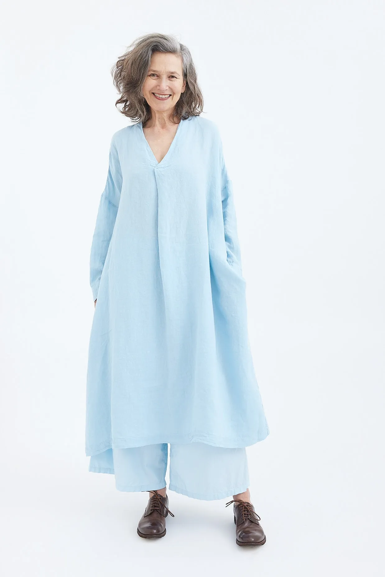 Metta - Ottilie V-Neck Dress - Linen