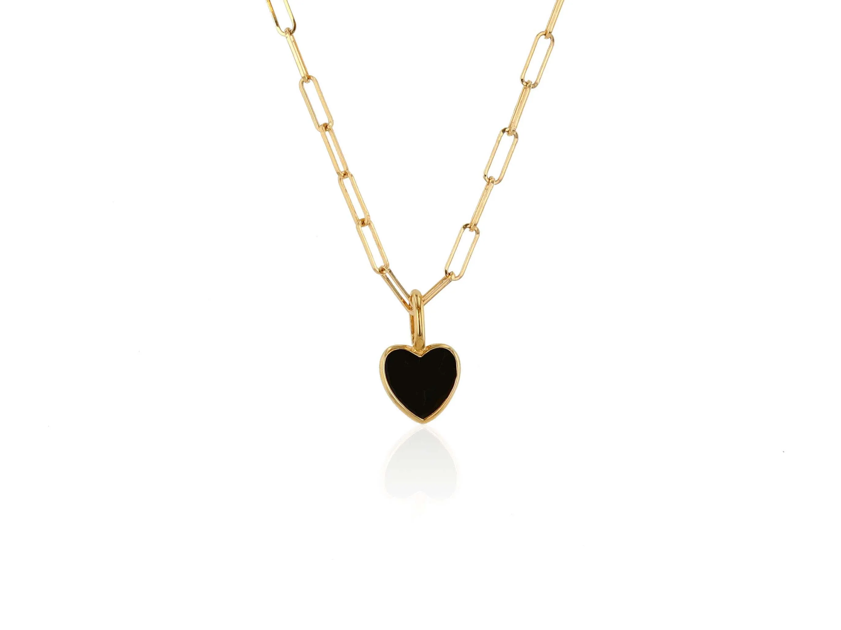 Mini Black Enamel Heart Charm