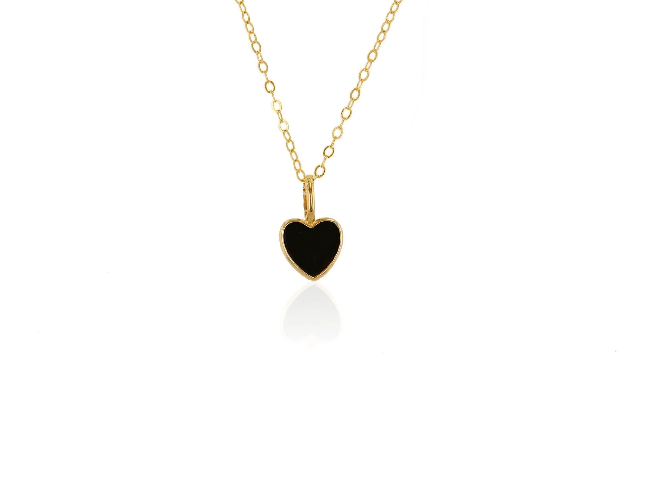 Mini Black Enamel Heart Charm