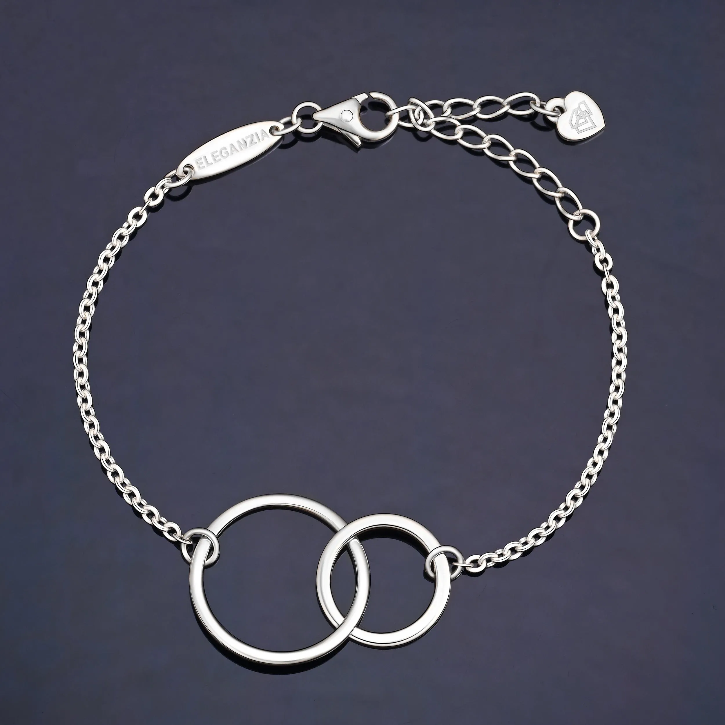 Minimalist Interlocking Circle Bracelet Sterling Silver