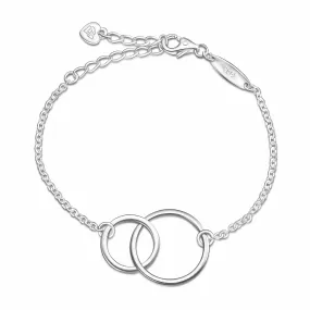 Minimalist Interlocking Circle Bracelet Sterling Silver