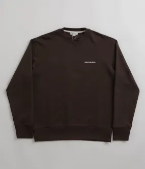 Norse Projects Arne Relaxed Organic Logo Crewneck Sweatshirt - Espresso