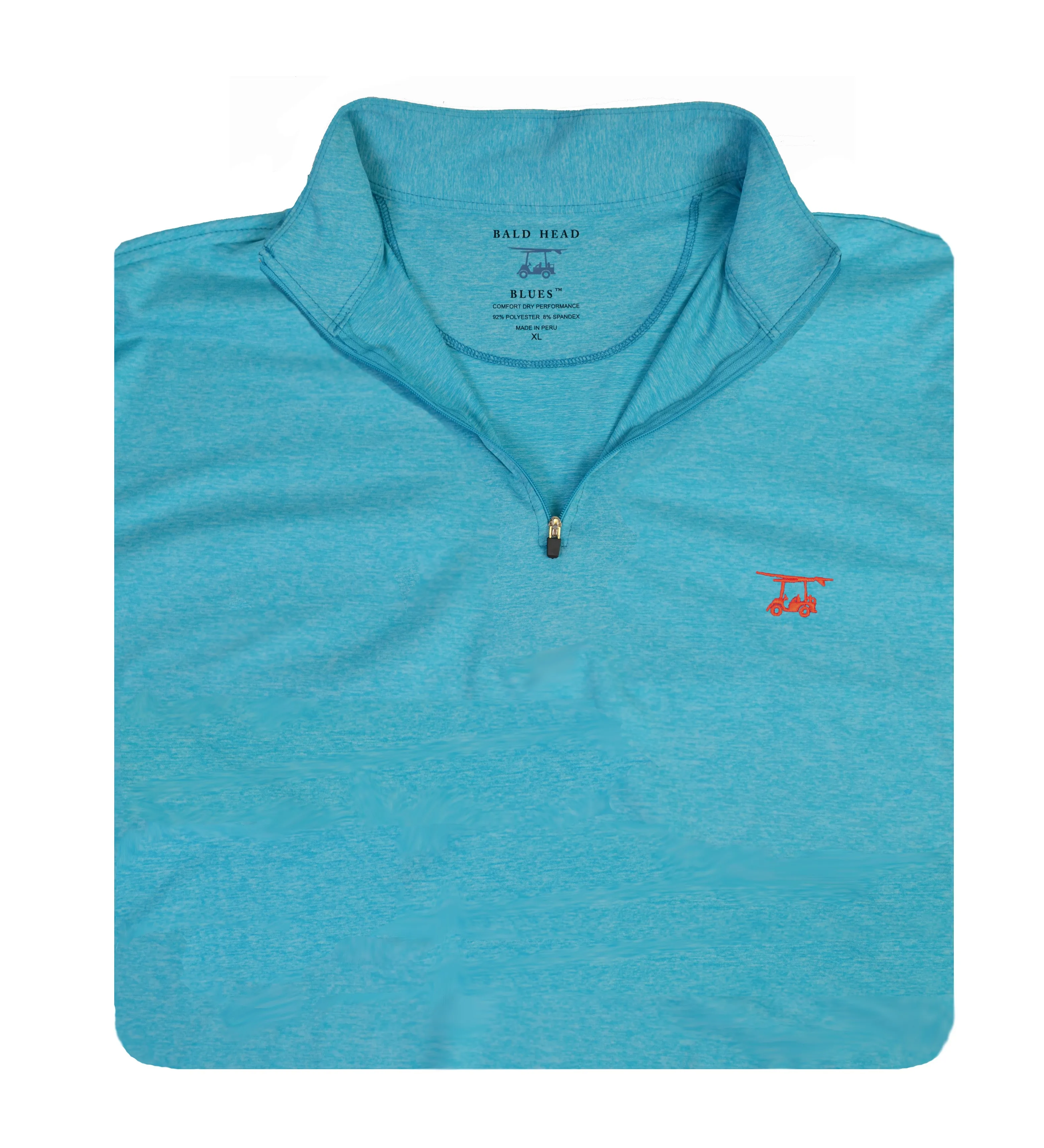 Ocean View Quarter Zip- Heather Scuba Blue