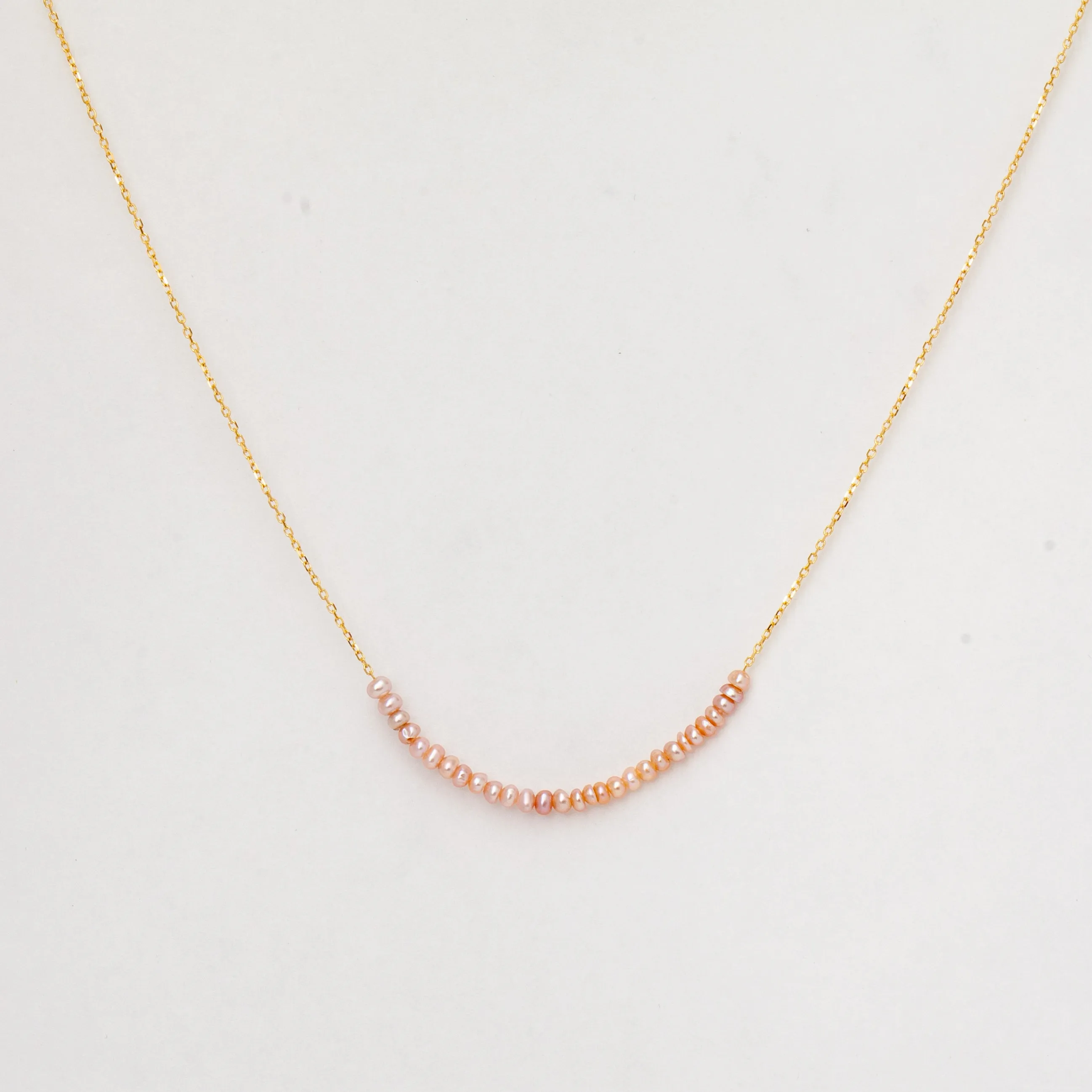 Pink Pearl Arc Necklace