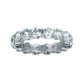 Platinum Round Brilliant Cut Eternity Diamond Band