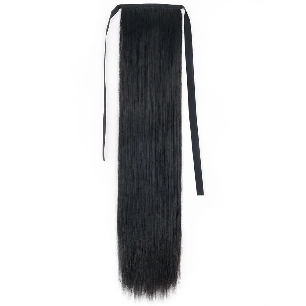 Pony Tail Fig Long Straight Ponytail Hair Synthetic Extensions Heat Resistant Hair 22 34inch Wrap Around Pony Hairpiece for Women