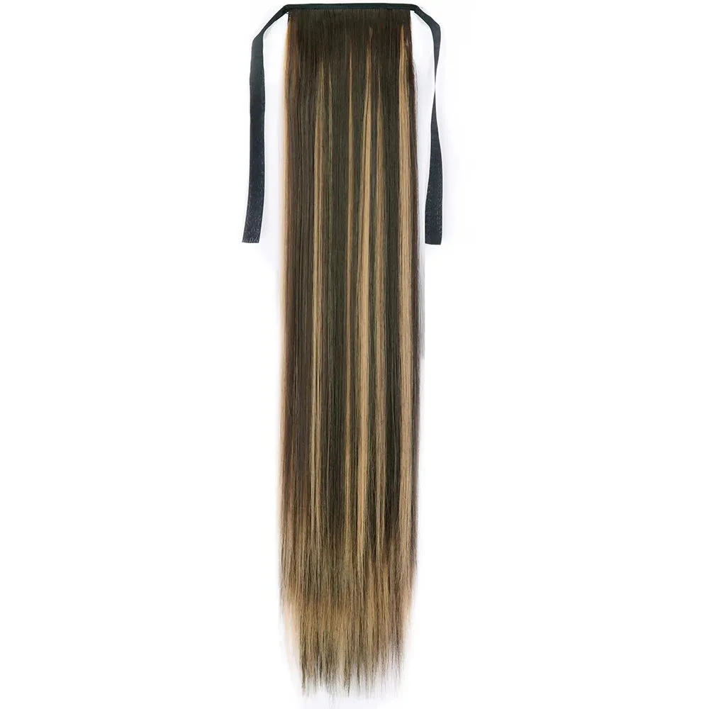 Pony Tail Fig Long Straight Ponytail Hair Synthetic Extensions Heat Resistant Hair 22 34inch Wrap Around Pony Hairpiece for Women