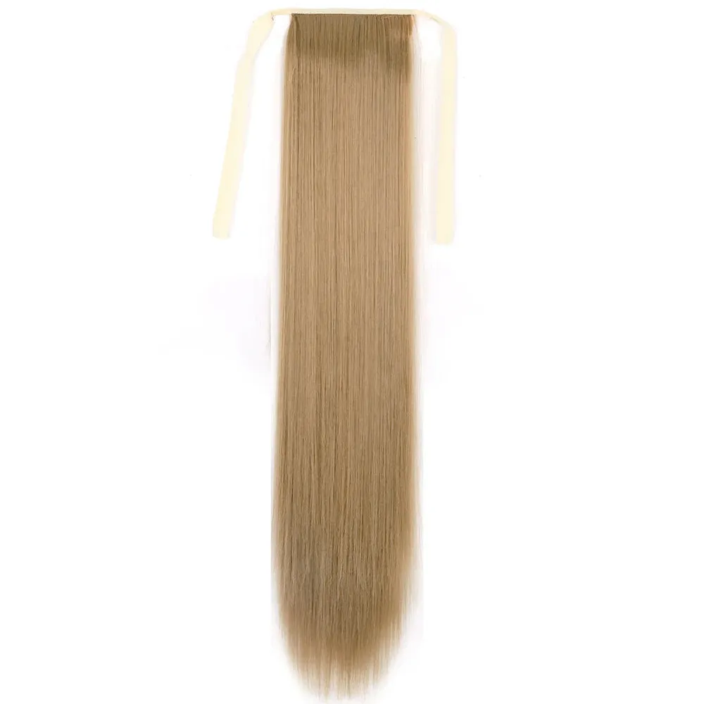 Pony Tail Fig Long Straight Ponytail Hair Synthetic Extensions Heat Resistant Hair 22 34inch Wrap Around Pony Hairpiece for Women