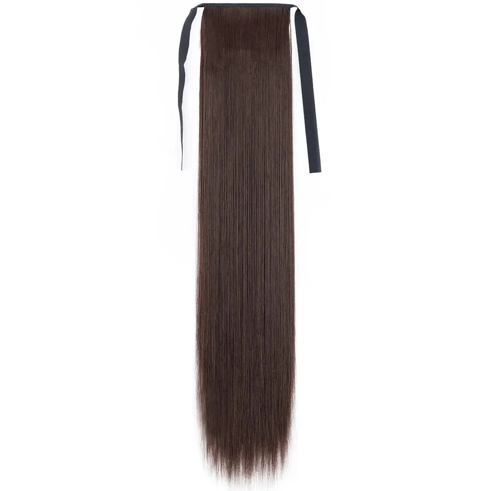 Pony Tail Fig Long Straight Ponytail Hair Synthetic Extensions Heat Resistant Hair 22 34inch Wrap Around Pony Hairpiece for Women