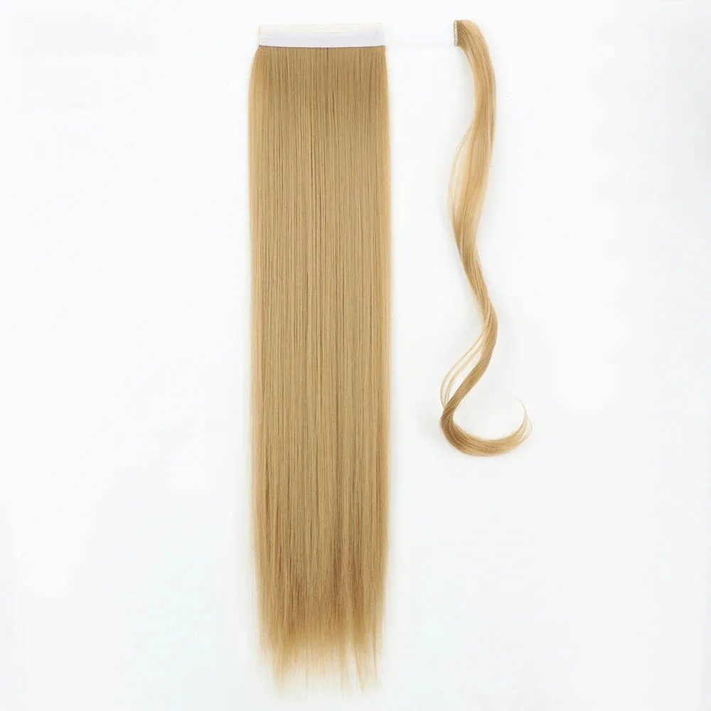 Pony Tail Fig Long Straight Ponytail Hair Synthetic Extensions Heat Resistant Hair 22 34inch Wrap Around Pony Hairpiece for Women