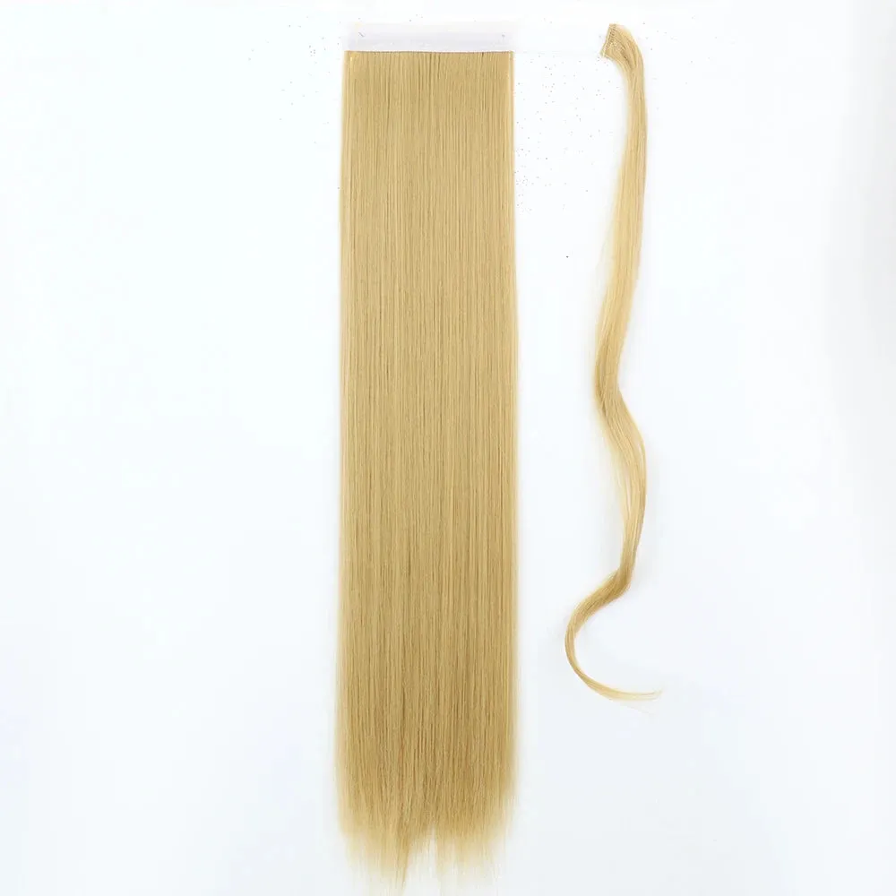 Pony Tail Fig Long Straight Ponytail Hair Synthetic Extensions Heat Resistant Hair 22 34inch Wrap Around Pony Hairpiece for Women