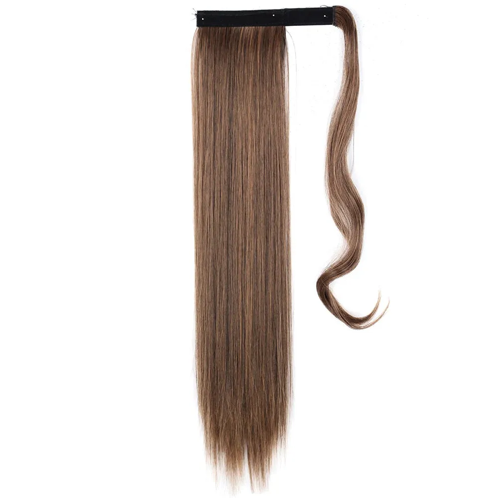 Pony Tail Fig Long Straight Ponytail Hair Synthetic Extensions Heat Resistant Hair 22 34inch Wrap Around Pony Hairpiece for Women