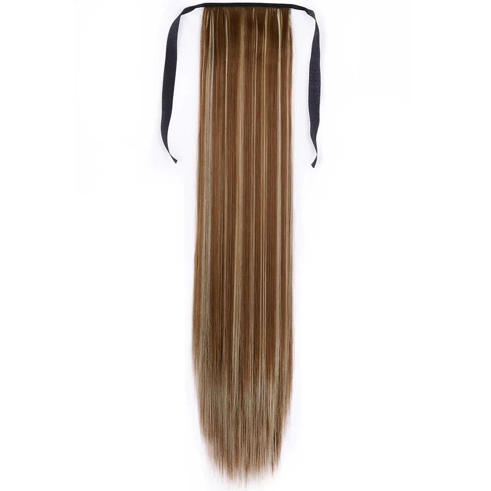 Pony Tail Fig Long Straight Ponytail Hair Synthetic Extensions Heat Resistant Hair 22 34inch Wrap Around Pony Hairpiece for Women