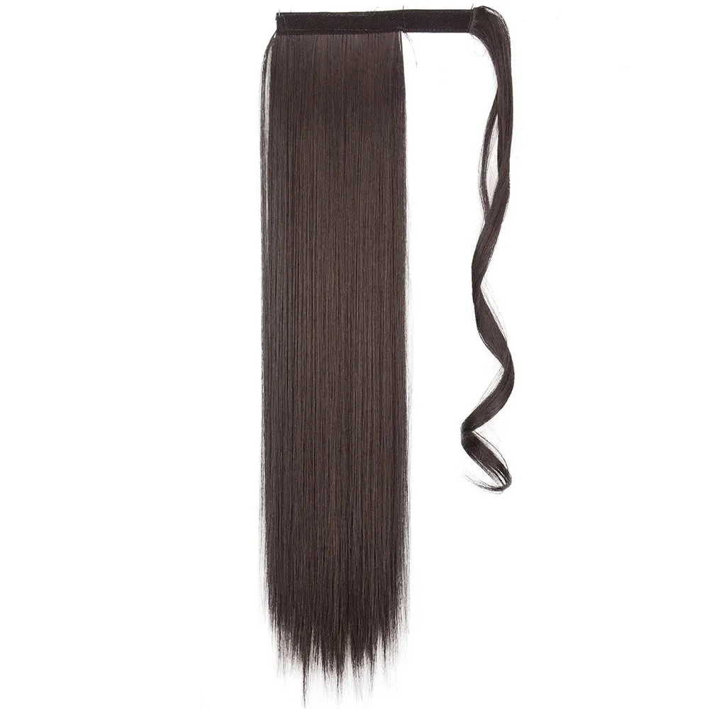 Pony Tail Fig Long Straight Ponytail Hair Synthetic Extensions Heat Resistant Hair 22 34inch Wrap Around Pony Hairpiece for Women