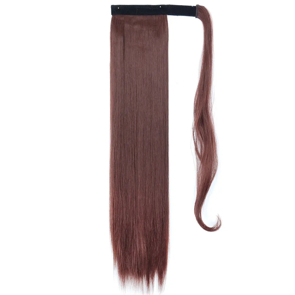 Pony Tail Fig Long Straight Ponytail Hair Synthetic Extensions Heat Resistant Hair 22 34inch Wrap Around Pony Hairpiece for Women