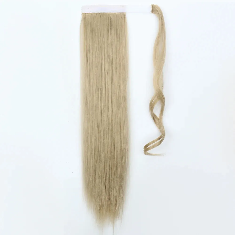 Pony Tail Fig Long Straight Ponytail Hair Synthetic Extensions Heat Resistant Hair 22 34inch Wrap Around Pony Hairpiece for Women