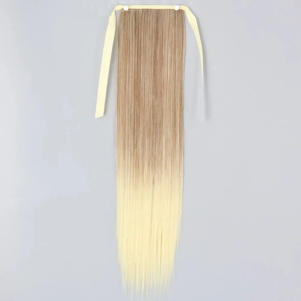 Pony Tail Fig Long Straight Ponytail Hair Synthetic Extensions Heat Resistant Hair 22 34inch Wrap Around Pony Hairpiece for Women